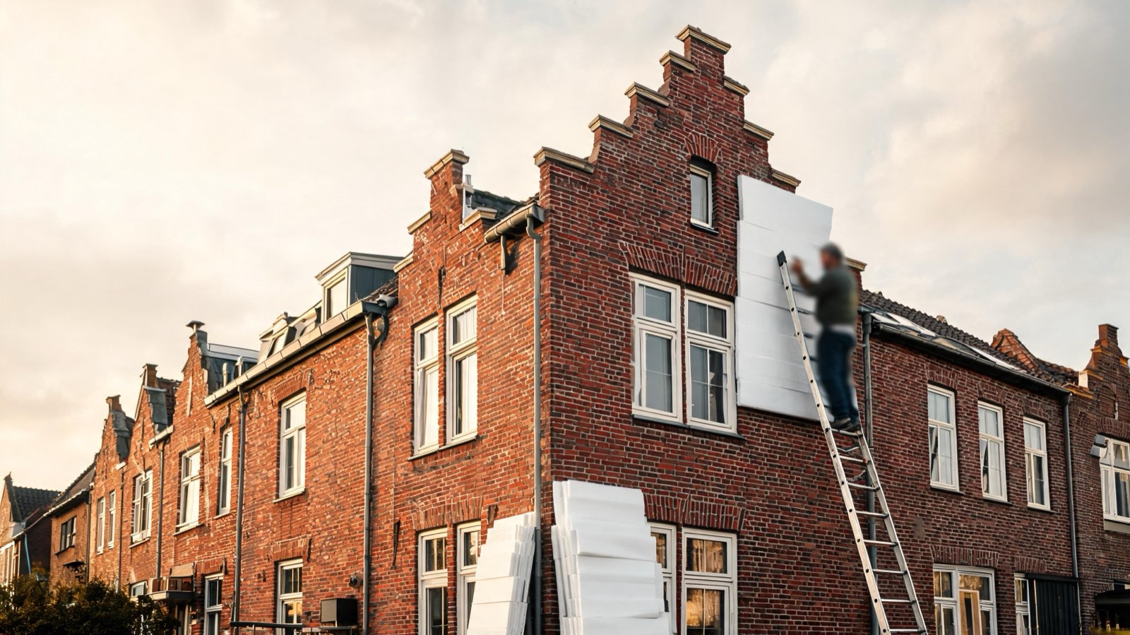 Energielabel met de klassen A tot en met G naast een sleutelbos, ter illustratie van het energielabel bij het verhuren van een woning